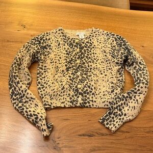 Sincerely Jules cheetah print cropped long sleeve cardigan size medium